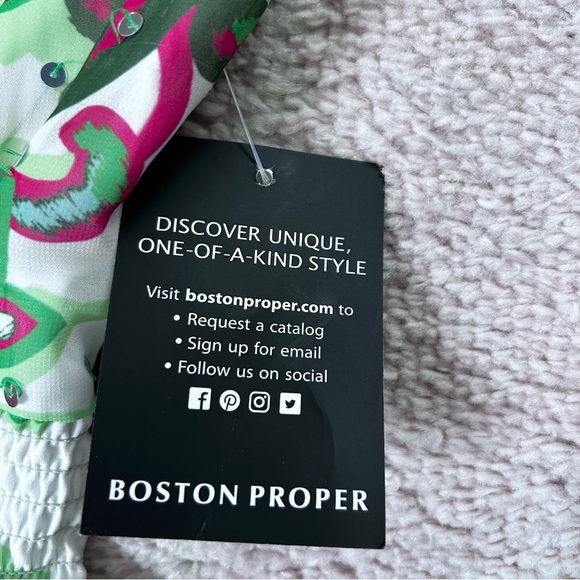 NWT Boston Proper Palma De Scrolls Ruffle Tiered Floral Green Maxi Dress XL - Picture 5 of 14